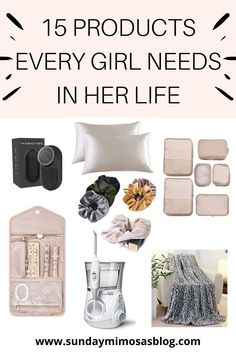 the top ten products every girl needs in her life, including bedding and pillows