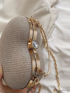 BirdinBag - Stylish 2023 Round Ball Chain Womens Crossbody Bag - Fashionable and Functional Elegant Bags With Gold Chain, Elegant Bags With Gold Chain For Fashion, Elegant Bags With Gold Chain As Fashion Accessory, Elegant Handheld Bag With Chain, Elegant Bag With Chain Strap As Fashion Accessory, Elegant Handheld Chain Bag, Large Capacity Beige Shoulder Bag For Party, Beige Large Capacity Shoulder Bag For Party, Gold Box Bag With Chain Strap As Fashion Accessory