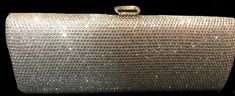 New Silver CZ Austrian Rhinestone Hard Clutch Handbag With Silver Link Detachable Shoulder Strap Chain Size : 10'' Width x 3 1/2'' Height x 1 3/4'' Fits an Iphone 8 plus Chic Sparkling Formal Bags, Elegant Sparkling Bags For Night Out, Rectangular Crystal Bags For Formal Occasions, Formal Crystal Rectangular Bag, Formal Sparkling Crystal Bag, Formal Rectangular Clutch With Rhinestones, Formal Rhinestone Rectangular Clutch, Elegant Bedazzled Rectangular Bag, Luxury Bedazzled Rectangular Bag