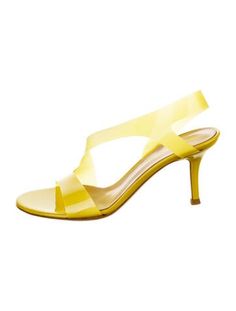 Gianvito Rossi PVC Slingback SandalsYellowLeather TrimIncludes Box & Dust Bag Yellow Open Heel Slingback Sandals With Strap, Yellow Slingback Sandals With Heel Strap, Yellow Open Heel Slingback Sandals, Elegant Yellow Slingback Sandals, Yellow Sandals With Heel Strap For Evening, Yellow Evening Sandals With Heel Strap, Yellow Slingback Sandals With Ankle Strap, Chic Yellow Strappy Sandals, Modern Yellow Sandals For Party