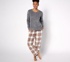 We can't wait for allll the pretty decorations, holiday parties, and (of course) the prezzies ... but it's not the whole package without a cozy Cuddl Duds pajama set!  We know you've been waiting for these micro-fleece jammies to make their add-to-cart appearance (us too!) so you can PJ all day and then sink into their lofty feel each night.  Need a matching set for festive photo ops, family hangouts, or pampering presents? Moms, daughters, and BFFs will enjoy twinning in these PJs (and you'll l Pretty Decorations, Short Faux Fur Jacket, Gingham Jacket, Spandex Pants, Leopard Print Jacket, Cuddl Duds, Denim Maxi Skirt, Top Pants Set, Sleepwear & Loungewear