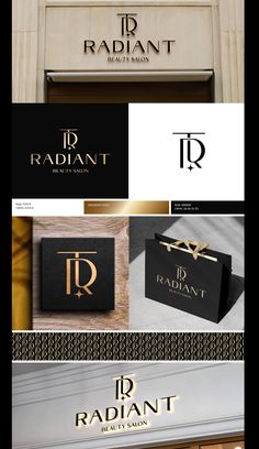 the logo and business card design for radiant, a luxury boutique in paris