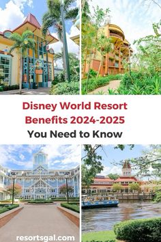 the disney world resort is shown in three different pictures with text that reads, you need to know