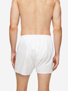 Designed for a more generous fit, our classic fit boxers feature a back panel to avoid the uncomfortable rear centre seam; ideal for those who prefer more coverage and a relaxed shape. The waistband is also fully elasticated and can be adjusted using the traditional two-button fly. Classic and versatile. The Savoy is a medium weight, super-soft and breathable pure cotton. It's made to offer the highest level of comfort and relaxation all year round. These men's classic fit boxers are designed fo Daywear Boxer Briefs With Elastic Waistband, Cotton Boxer Briefs With Elastic Waistband For Daywear, Classic Solid Cotton Boxer Briefs, Classic Cotton Boxer Briefs, White Cotton Boxer Briefs With Elastic Waistband, Classic Cotton Stretch Boxer Briefs, Cotton Boxer Briefs With Elastic Waistband, Cotton Boxer Briefs With Built-in Shorts And Short Inseam, Cotton Boxer Briefs With Short Inseam