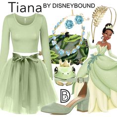 Disney Princess Inspired Outfits, Tiana Costume, Disney Character Outfits, Disney Bound Outfits Casual, Princess Inspired Outfits, Disney Dress Up, Disney Princess Outfits, Disney Themed Outfits, Cute Disney Outfits