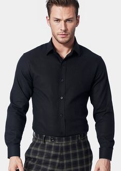 Who said linen can't be black? Stay stylish and comfortable with this polished Black Linen Shirt. Crafted with 100% pure linen, this tasteful piece looks sharp and has a breathable, summer-appropriate appeal. Black Collared Linen Shirt, Formal Linen Relaxed Fit Shirt, Classic Black Linen Shirt, Black Linen Collared Shirt, Fitted Linen Shirt With Spread Collar, Fitted Classic Linen Shirt, Slim Fit Linen Top With Spread Collar, Classic Slim Fit Linen Top, Modern Tailored Cotton Shirt