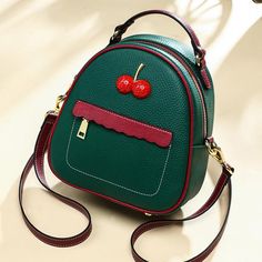 Free U.S. shipping. Style: Commuting , color:Green, suite for season：Spring, Summer, Autumn, Winter ，Anniversary, Going out, Hanging out, Material Genuine Leather, Green Cherry Convertible Mini Backpack Handbags Green Backpack For Shopping, Green Shopping Backpack, Trendy Green Backpack, Trendy Green Standard Backpack, Casual Green Backpack With Detachable Strap, Green Backpack Satchel With Zipper, Green Satchel Backpack With Zipper Closure, Green Shoulder Bag With Detachable Strap For School, Green Backpack For On-the-go