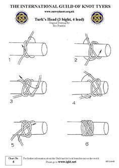 instructions on how to tie a knot for the international guide of knot - tyings