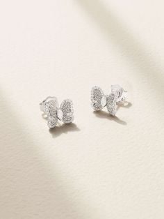 DE BEERS JEWELLERS Portraits of Nature Butterfly 18-karat white gold diamond earrings Platinum Earrings As A Gift, Luxury White Earrings With Pave Setting, Luxury White Pave Set Earrings, White Platinum Drop Earrings, Luxury Silver Earrings With Pave Setting, White Sterling Silver Earrings With Diamond Cut, White Sterling Silver Earrings Brilliant Cut, Sterling Silver White Brilliant Cut Earrings, White Brilliant Cut Sterling Silver Earrings