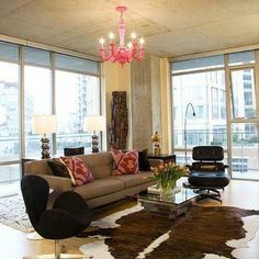 Brindle White Belly and Backbone Brazilian Cowhide Rug Cowhide Rug Living Room, Modern Classic Living Room, Living Room Industrial, Industrial Livingroom, Living Room Loft, Classic Living Room, Brown Furniture, Loft Living, Brown Living Room