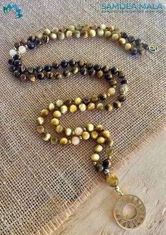 MALA FOR LEO📿 The typical vigor and vitality of Leo find new life with this mala, stimulating creative potential and guiding to recognize inner wealth. It will be a precious companion that illuminates the path of Leo, bringing wisdom, strength, and success to the royal life of the sign. ✨If you are a Leo, tiger's eye is the key to unlocking your royal potential. This crystal emits warmth, capturing the sunlight, perfectly in tune with the sign's solar nature. It resolves mental conflicts, espec Pieces Zodiac, Yoga Mala, Zodiac Signs Aries, Sagittarius And Capricorn, Virgo And Libra, Royal Life, Capricorn And Aquarius, Taurus And Gemini, Mala Bracelet