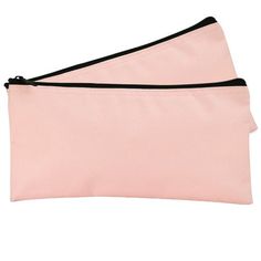 two pink zippered pouch bags on white background