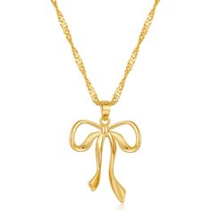 PRICES MAY VARY. Trendy and Elegant Design: The dainty ribbon bow pendant on this gold chain necklace adds a touch of femininity and elegance to any outfit. Wearing the trendy gold bow necklace alone or stacking it with other jewelry is very attractive. High-Grade Bow Necklace: Made with 18k gold plated brass, this gold bow choker necklace boasts a luxurious and timeless look. The gold plating ensures long-lasting shine and durability, making it comfortable for everyday wear. Adjustable Size for Gold Bow Necklace For Party, Gold Necklace With Bow For Party, Gold Necklace With Decorative Bow For Party, Elegant Gold Necklace With Decorative Bow, Gold Necklace With Ribbon For Gift, Gold Necklace With Ribbon Perfect For Gifts, Elegant Gold Necklace With Bow Detail, Elegant Gold Necklace With Bow, Formal Gold Necklaces With Ribbon