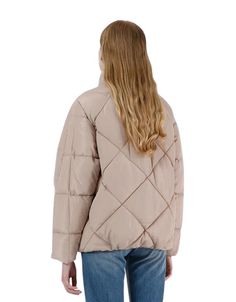 The Apparis Maxim Coat combines warmth and stylishness. Its quilted puffer design in seamless beige adds a timeless touch, while its cozy material ensures you stay warm and comfortable all day long. Live life to the max with this stylish and functional coat! Fabric Body: 100% Polyester Lining: 100% Recycled Polyester Fit Quilted puffer Stand collar Long sleeve Slash pockets Snap closure The model is 5'10" and wears a size S Care Wash with like colors Do not bleach, tumble dry, or iron Filling ma Casual Beige Quilted Puffer Jacket, Winter Beige Nylon Outerwear, Beige Nylon Winter Outerwear, Winter Cream Quilted Puffer Jacket, Cream Quilted Puffer Jacket For Winter, Quilted Cream Puffer Jacket For Winter, Winter Beige Nylon Puffer Jacket, Beige Nylon Winter Puffer Jacket, Beige Nylon Long Sleeve Puffer Jacket