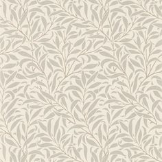 a white and grey wallpaper with leaves on it