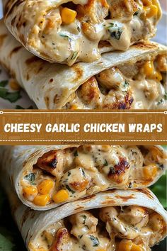 Chopped Chicken Wrap, Cheesy Garlic Wraps, Dinners With Fresh Mozzarella, Chicken Tortilla Sandwich, Few Ingredient Lunch Ideas, Cheesy Chicken Garlic Wrap, Cheese Garlic Chicken Wraps, Garlic Chicken Wraps, Easy Lunch Ideas For Husband