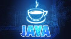 a neon blue background with the words ava and a cup of coffee