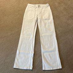 Brand New Condition. Size 6 And Have Some Stretch! Wide Leg And High Waist. Pet Free And Smoke Free Home. H&m White Casual Pants, H&m Casual White Pants, Casual White H&m Pants, H&m Cotton Workwear Pants, H&m White Wide Leg Pants, White Cotton Bottoms By H&m, Casual White H&m Bottoms, H&m Cotton Wide Leg Bottoms, H&m Wide Leg Cotton Bottoms