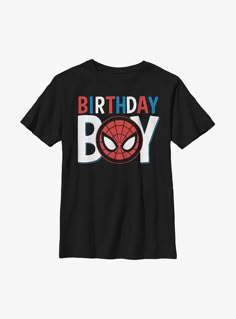 a spiderman birthday boy t - shirt with the words'birthday boy'on it