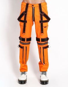 Cyberpunk Clothes, Orange Pants, Cyberpunk Fashion, Jean Belts, Tripp Nyc, Orange Top, Orange Fashion, Fashion Mens, Character Outfits