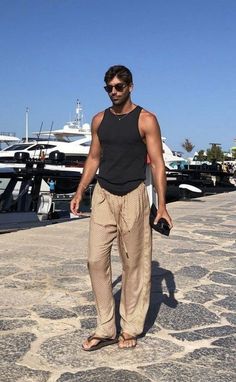 Bohemian Aesthetic Outfit Men, Mens Vacation Outfits Mexico, Summer Outfits Men Casual, Baggy Outfits Men, Summer Fits Men, Outfits Men Casual, Summer Outfits For Men, Mexico Vacation Outfits, Vacation Outfits Men