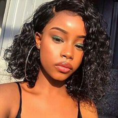 Piercing Inspo, Curly Bob Wigs, Short Human Hair Wigs, Bob Lace Front Wigs, Quick Weave, Short Bob Wigs, Side Part, Teen Hairstyles, Short Wigs