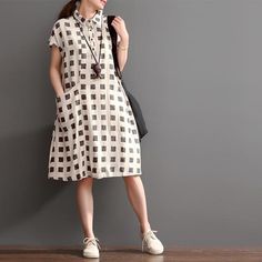 Print 2016 New summer linen dress plus size shift dressesThis dress is made of cotton linen fabric, soft and breathy, suitable for summer, so loose dresses to make you comfortable all the time.Measurement: Size M length 98cm / 38.22" Bust 114cm / 44.46" Waist 122cm / 47.58" Armhole 38cm / 14.82" Size L length 99cm / 38.61" Bust 118cm / 46.02" Waist 126cm / 49.14" Armhole 40cm / 15.6"Materials used: linenPayment: We accept payment by paypal and credit card. if you would like to pay by credit card Plus Size Shift Dress, Dresses To Make, Loose Dresses, Summer Linen Dresses, Shift Dresses, Summer Linen, Cotton Linen Fabric, Loose Dress, Dress Plus Size