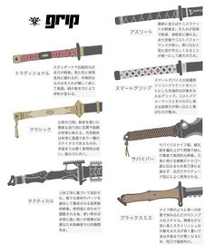 an image of different types of swords