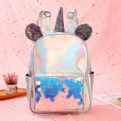 Buy Sliver Unicorn Cartoon Cute Backpack Holographic School Backpacks Worldwide Free shipping and return, color: Silver , material: PU Silver School Backpack, Silver Standard School Backpack, Silver Standard Backpack For School, Silver Backpack For Back To School, Trendy Silver Backpack, Casual Silver Backpack For School, Trendy Silver Backpack For School, Unicorn Cartoon Cute, Trending Backpacks