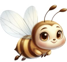 a cute little bee flying through the air