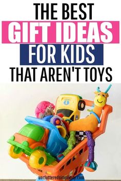 the best gift ideas for kids that aren't toys are on display in front of a white background