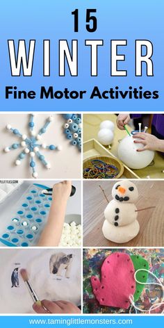 snowman crafts and activities for kids to do with the winter fine motor activity book