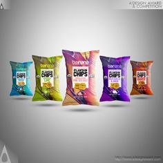 four bags of chips with different flavors