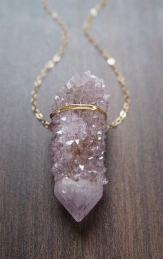 Lavender Spirit Quartz Gold Filled Necklace, Purple Raw Crystal Necklace, 14k Gold Filled Crystal Necklace, Spirit Cactus Quartz Necklace - Etsy Spirit Quartz, Druzy Necklace, Wedding Ring Designs, A Necklace, Pretty Jewellery, Unique Necklaces, Turquoise Jewelry, Wedding Ring Sets, Bling Bling