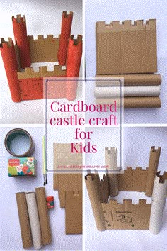 cardboard castle craft for kids with carrots and other things to make them look like they are