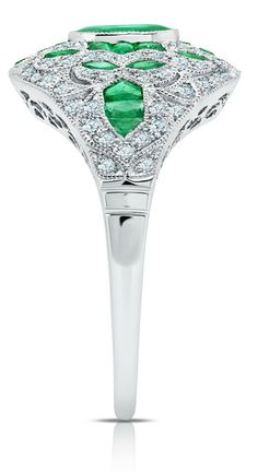 One-of-a-kind handmade Art Deco platinum ring designed using a 100% natural, genuine, and conflict-free oval cut emerald and diamonds. Not treated or enhanced in any way. Each ring is independently certified and appraised by GIA-trained gemologists. Model Number: SDL17900WY Oval Tsavorite Diamond Ring For Formal Occasions, Classic Platinum Emerald Ring For May Birthstone, Oval Tsavorite White Gold Ring, Brilliant Cut Oval Diamond Ring With Tsavorite, Oval Tsavorite Ring In White Gold, Classic Emerald Ring With Tsavorite Accent Stones, Classic Tsavorite Diamond Ring For Anniversary, Platinum Emerald Ring With Prong Setting For May Birthstone, Green Oval Emerald Ring In Platinum