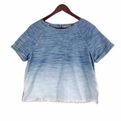 Brand New With Tags And No Flaws. Approx Measurements: 20” Armpit To Armpit 21” Waist 20” Long From Shoulder To Hem Silk Tee, Feather Tops, Wool Shirt, Grey Tee, Casual Tee, Striped Tee, All Saints, Dye T Shirt, Top Tee