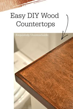 Easy DIY Wood Countertops Tutorial Countertops For White Cabinets, Diy Laminate Countertops, Diy Wood Counters, Countertop Decor Kitchen, Diy Butcher Block Countertops, Countertop Covers, Decoration Ideas Kitchen