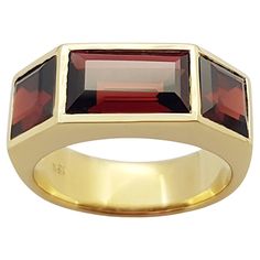 Garnet 5.26 carats Ring set in 18 Karat Gold Settings Width: 2.0 cm Length: 0.7 cm Ring Size: 53 Total Weight: 8.53 grams "We first opened doors in 1980 when it was then situated in the vicinity of the Victory Monument; a small and modest storefront with a couple of counters. From its humble beginnings to where it stands today, our company has proven its abilities as a jeweler. Since the beginning, we have been supplying fine quality pieces to dealers, wholesalers and customers worldwide. From t Luxury Octagon Faceted Ring, Modern Yellow Gold Ruby Ring For Formal Occasions, Modern Yellow Gold Ruby Ring For Formal Events, Formal Rectangular Ruby Ring, Classic Formal Gemstones With Polished Finish, Fine Jewelry Ruby Ring, Rectangular For Formal Occasions, Anniversary Rings With Polished Octagon Shape, Fine Jewelry Octagon Ring With Polished Finish, Hallmarked Rectangular Ruby Ring For Formal Occasions