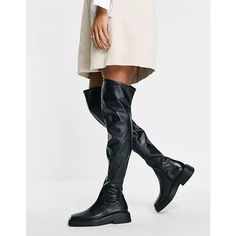 Features: Thigh High Boots By Vagabond Shoemakers Tight-Fitting Style Zipper Closure At Inside Leg Boxy Square Toe Low Heel Chunky Sole Soft Leather Upper Textile Lining Color: Black Retail: $265 Size: 39 (Equivalent To Us Size 8) Measurements: Shaft Height: 25" Calf Circumference: 12" Opening At Thigh: 16.5" Heel Height: 1.5" Condition: New Without Tags Or Box, Never Worn Material: Genuine Leather Trendy Over-the-knee Leather Boots, Trendy Leather Over-the-knee Boots, Trendy Leather Over-the-knee Platform Boots, Vagabond Eyra, Vagabond Shoes, Black High Boots, Black Knee High Boots, Black Leather Heels, Thigh High Boots