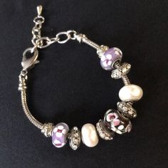 Nwot Pandora Style 6.5”-8.5” Length Large Cuff Bracelet, Pandora Bracelet Charms Ideas, Tanzanite Bracelet, Gold Pearl Bracelet, Diy Crafts Love, Crafts Love, Gray Bracelet, Im Broke, Starfish Bracelet