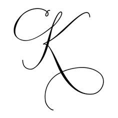 the letter k is shown in black ink