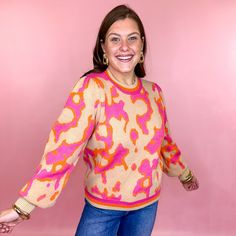 Adding a pop of color to your collection 🩷💙🧡 The Stealing Hearts Sweater is so so cozy & comes in the bright colors to brighten up your fall wardrobe! Shop both of these styles in store & online now 🛍️ Peasant Sleeve, Heart Sweater, Knit Pullover, Pitcairn Islands, Pink Sweater, Knitted Pullover