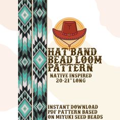 an advertisement for the hat band loom pattern native inspired 20 - 21 long line