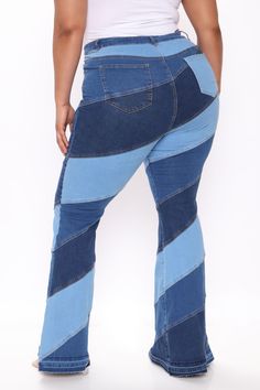 Non-stretch Patchwork Blue Jeans, Blue Stretch Patchwork Jeans, Blue Stretch Jeans With Patchwork, Blue Patchwork Fitted Jeans, Patchwork Flare Jeans, Maxi Dress Pattern, Curve Jeans, Ribbed Mini Dress, Out Of Control