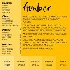 an orange and yellow poster with the words amber written in black on it's side