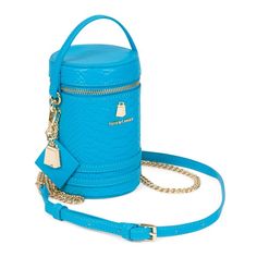 Luxury Blue Shoulder Bag With Round Handle, Snake Bag, Couture Top, Pink Purse, Couture Tops, Shoulder Chain, Gold Zipper, Aqua Blue, Neon Pink