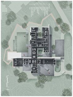 an aerial view of a house and parking lot