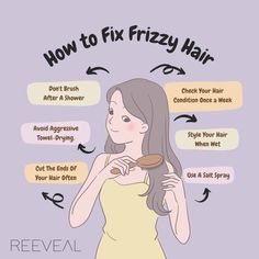 Reeveal shares with you how to fix your frizzy hair. Share us your ways on how you take care of your frizz. 🌟💖💖🙌🏽 Download the app today! Hair Serum For Frizzy Hair, Fast Natural Hair Growth, Frizzy Hair Remedies, Control Frizzy Hair, Healthy Hair Routine, Basic Skin Care, Hair Growing Tips, Basic Skin Care Routine, Perfect Skin Care Routine