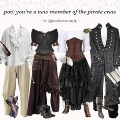 Pirate Aesthetic Outfit, Piratecore Fashion, Aesthetic Corset, Pirate Aesthetic, Fairycore Top, Pirate Crew, Costume Viking, Pirate Costumes